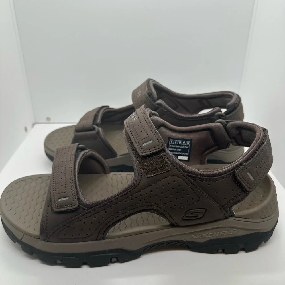 Skechers Men’s Relaxed Fit Tresmen Garo Chocolate Sandals #204105 Size 9 Wide - Picture 3 of 11